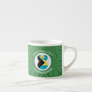 Bahaman Flag Blonde Angel Christmas Personalized Espresso Cup