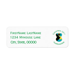 Bahaman Flag Dark Angel Christmas Personalized Label