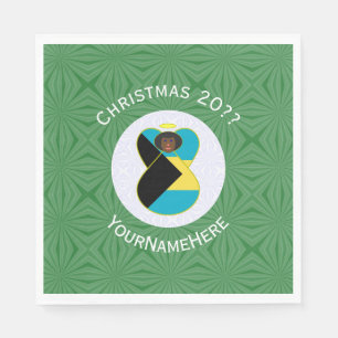 Bahaman Flag Dark Angel Christmas Personalized  Napkins