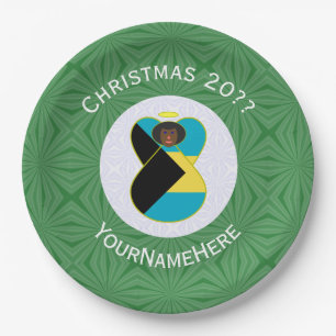 Bahaman Flag Dark Angel Christmas Personalized  Paper Plates