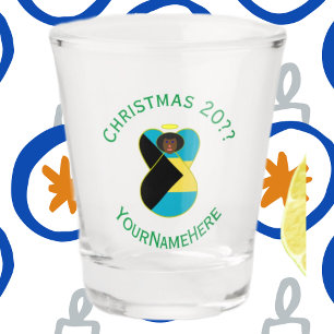 Bahaman Flag Dark Angel Christmas Personalized  Shot Glass