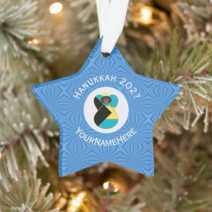 Bahaman Flag Dark Angel Hanukkah Personalized Ornament