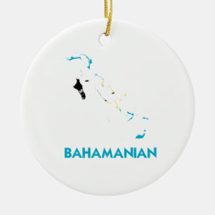 BAHAMANIAN MAP CERAMIC ORNAMENT