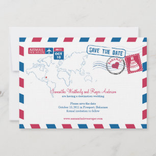 Bahamas Air Mail Wedding Save The Date
