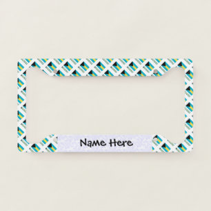 Bahamas and Bahaman Flag Tiled Personalized  License Plate Frame