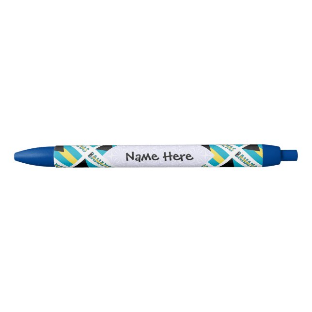 Bahamas and Bahaman Flag Tiled Personalized  Pen (Front)