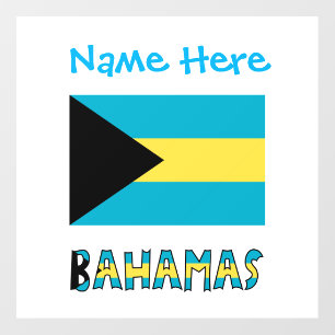 Bahamas and Bahamian Flag Blue Personalization  Floor Decals