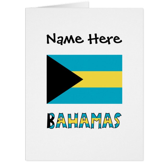 Bahamas and Bahamian Flag Personalized  Cards (Front)