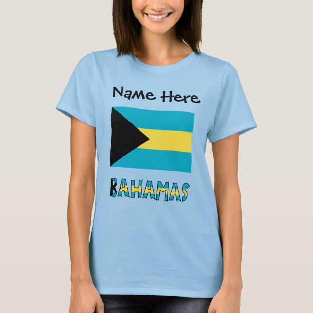 Bahamas Bahaman Flag Personalized T-Shirt (Front)