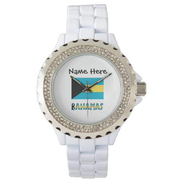 Bahamas Bahaman Flag Personalized Watch (Front)