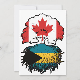 Bahamas Bahamian Canadian Canada Tree Roots Flag Invitation