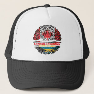 Bahamas Bahamian Canadian Canada Tree Roots Flag Trucker Hat