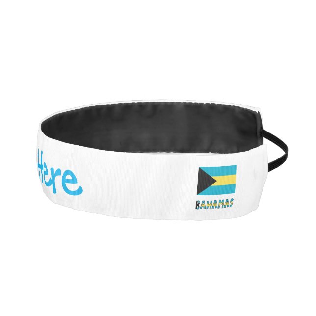 Bahamas Bahamian Flag Blue Personalization  Athletic Headband (Right)