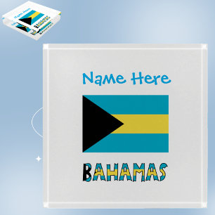 Bahamas Bahamian Flag Blue Personalization Paperweight