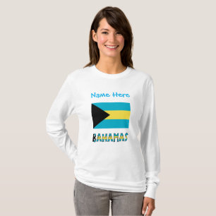 Bahamas Bahamian Flag Blue Personalization  T-Shirt