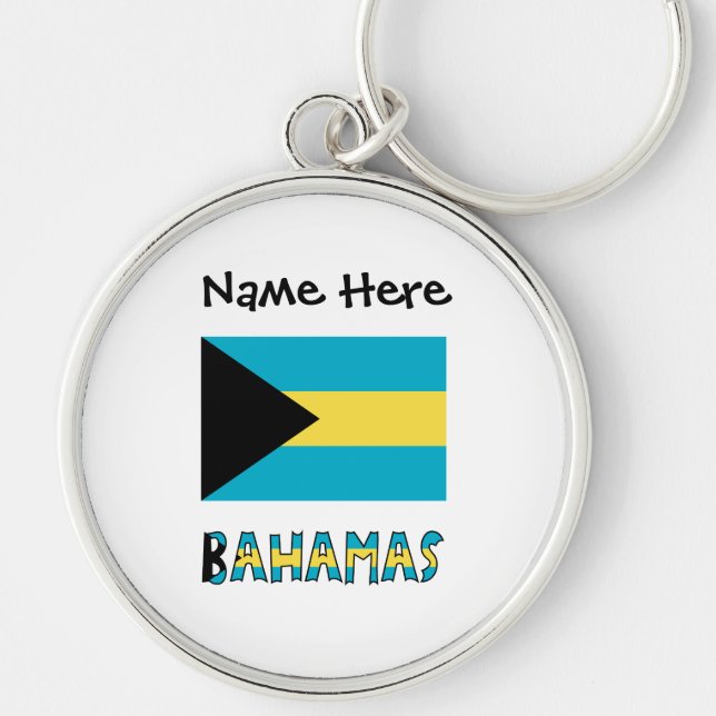 Bahamas Bahamian Flag  Keychain (Front)