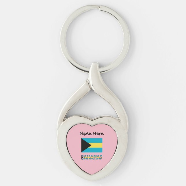 Bahamas Bahamian Flag  Keychain (Front)
