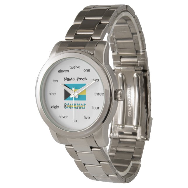 Bahamas Bahamian Flag  Watch (Angled)