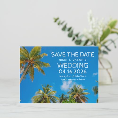 Bahamas Beach Destination Wedding Save the Date