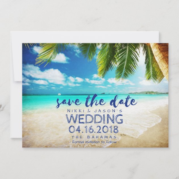Bahamas Beach Destination Wedding Save The Dates Save The Date