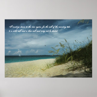 Bahamas Beach Seafarer's Poem Poster