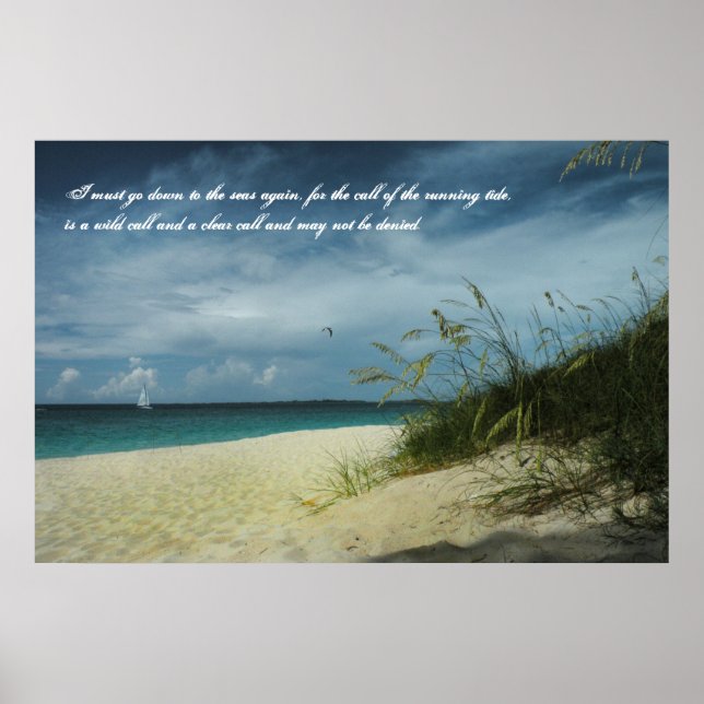 Bahamas Beach Seafarer's Poem Poster (Front)