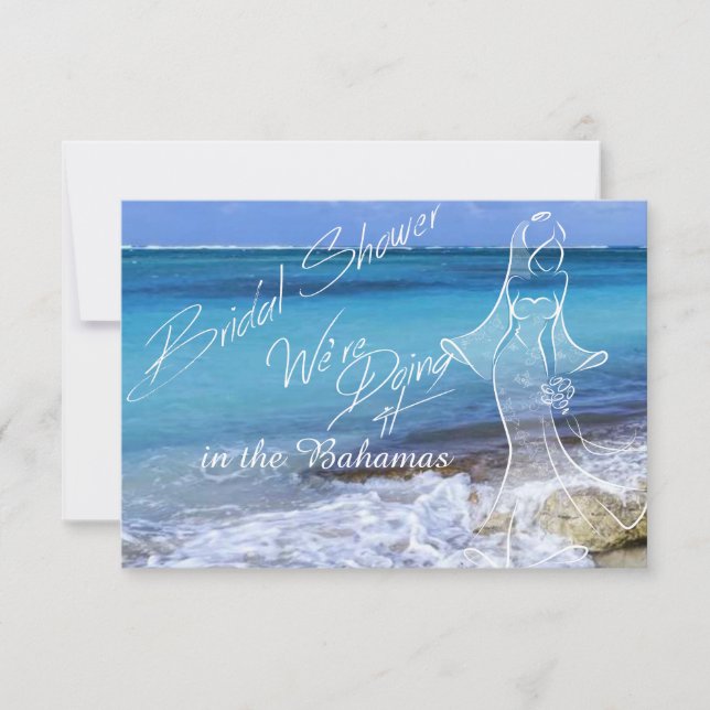 BAHAMAS BEACH SHORE Bridal Shower Invitation (Front)
