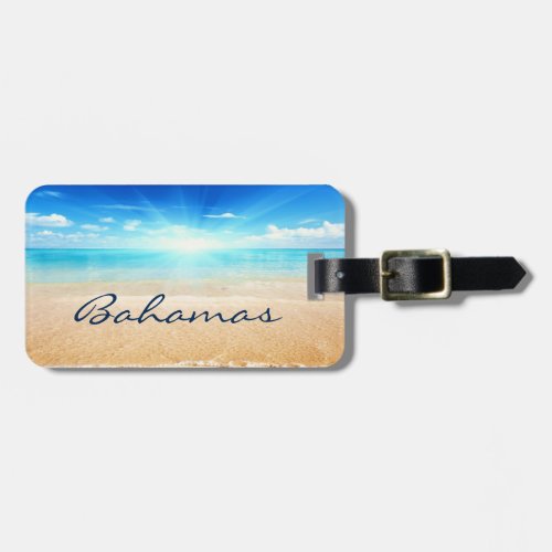 Bahamas  beach sunrise luggage tag