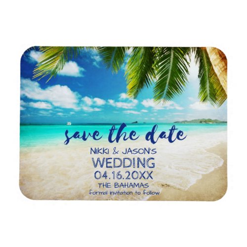 Bahamas Beach Wedding Save the Date Magnets