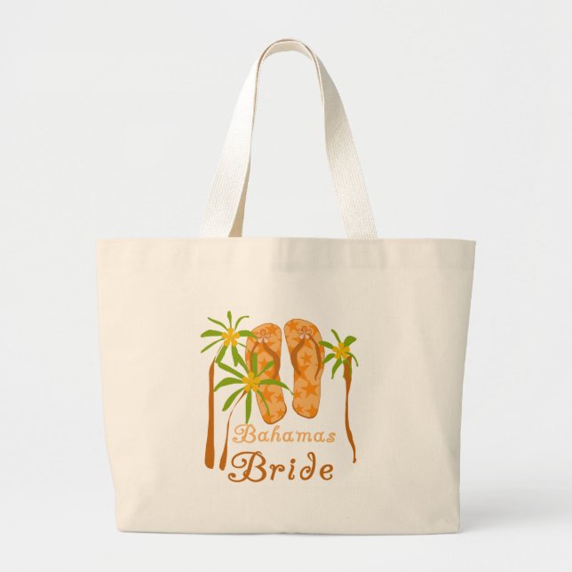 Bahamas Bride Large Tote Bag (Front)