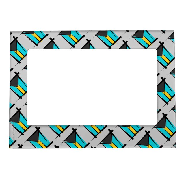 Bahamas Brush Flag Magnetic Photo Frame (Front)