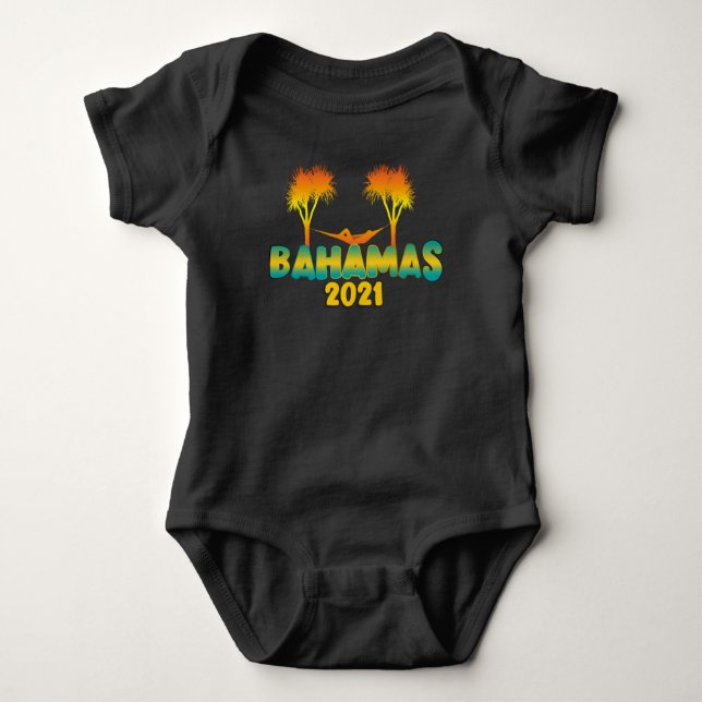 Bahamas Caribbean Summer Vacation Matching  Baby Bodysuit (Front)