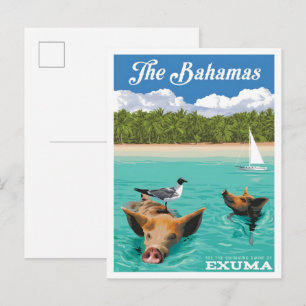 Bahamas Caribbean Vintage Travel Postcard