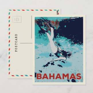 Bahamas Carribean, scuba diving Postcard