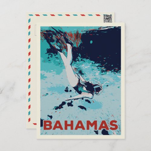 Bahamas Carribean scuba diving Postcard