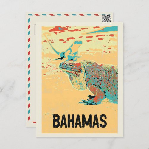 Bahamas Carribean typical Caribbean Iguana Postca Postcard