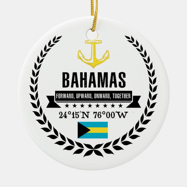 Bahamas Ceramic Ornament (Front)