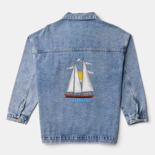 Bahamas Coastal Nautical Sailing Sailor Designs  Denim Jacket
