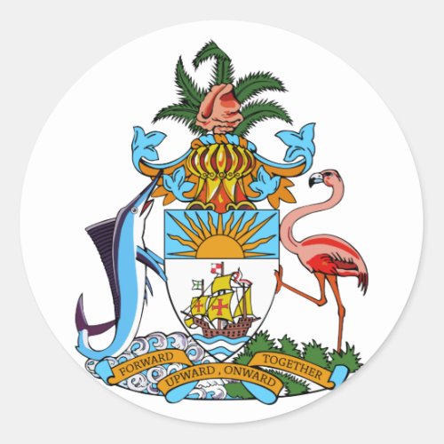 Bahamas Coat Of Arms Classic Round Sticker