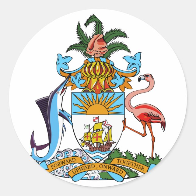 Bahamas Coat Of Arms Classic Round Sticker (Front)