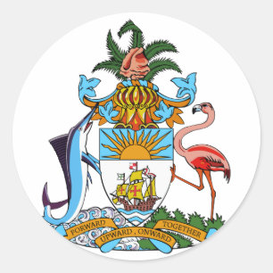 Bahamas Coat Of Arms Classic Round Sticker
