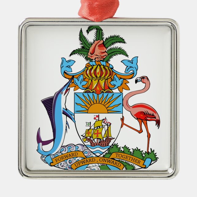 Bahamas Coat of Arms Metal Ornament (Front)