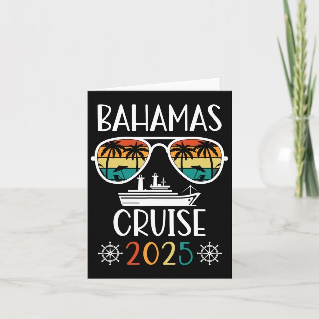 Bahamas Cruise 2025 Vacation Trip Matching Family  Card (Front)