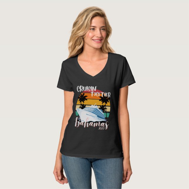 Bahamas Cruise sea 2023 Family Friend Group Travel T-Shirt (Front Full)