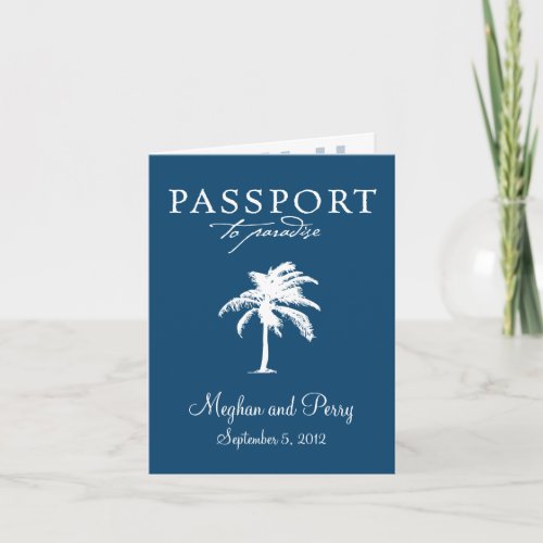 Bahamas Cruise Wedding Passport Invitation