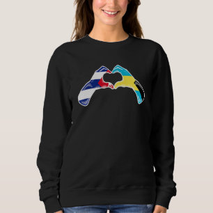 Bahamas Cuba Flag Bahamians Cuban Heart Sweatshirt