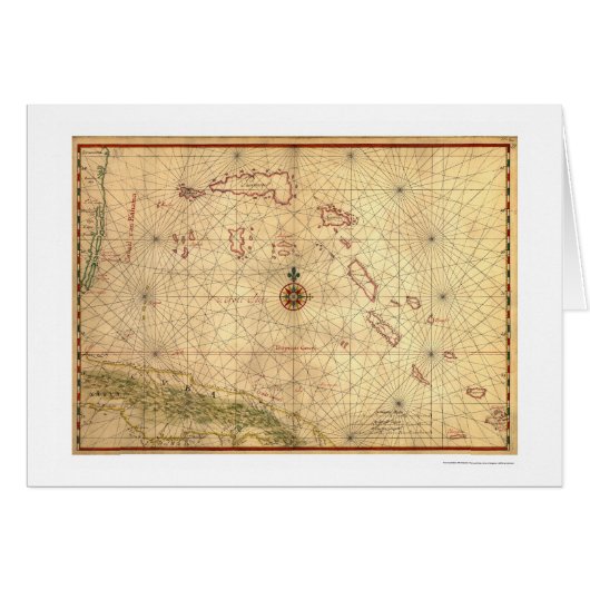 Bahamas & Cuba Map 1650 Cards (Front Horizontal)