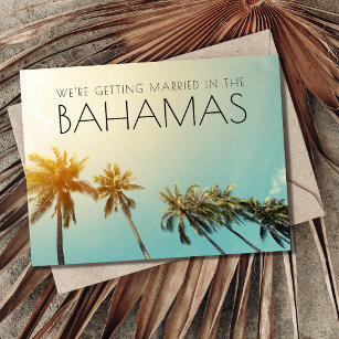 Bahamas Destination Wedding Tropical Save the Date Announcement Postcard