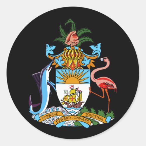 bahamas emblem classic round sticker