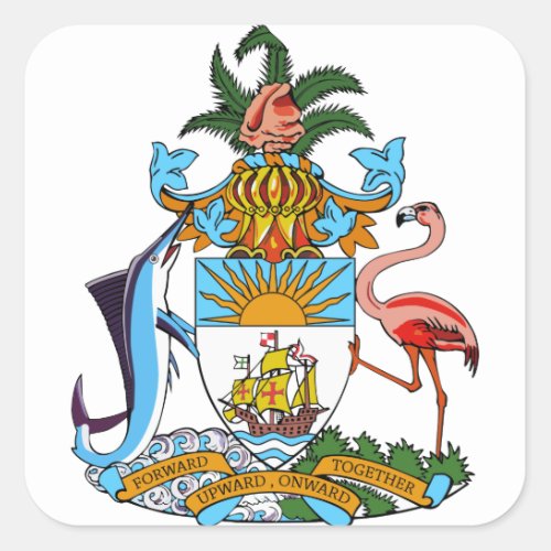 bahamas emblem square sticker